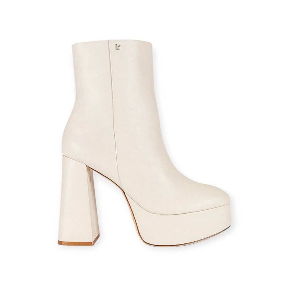 Larroude Dolly Cream Heeled boots with platform‎ sole Size 9